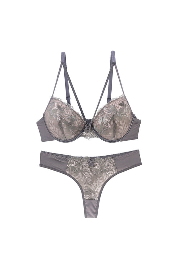 Women Lace Bras and Panty Set Plus Size Underwire Padded Bras