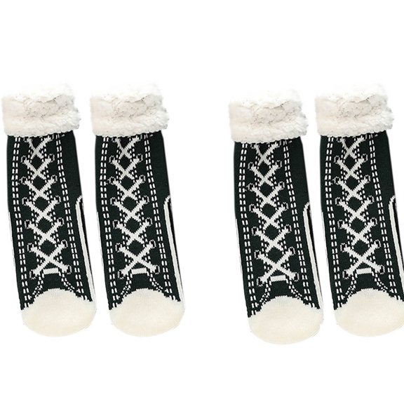 Censtreet Women's 2 Pairs Winter Warm Knit Socks - Vintage Casual Cozy Crew & Boot Socks in Assorted Colors