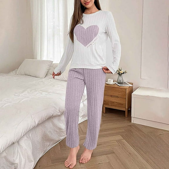 Censtreet Women's 2 Piece Loungewear Fall Casual Long Sleeve Tops Jogger Pants Pajama Sets Matching Outfits Clothing