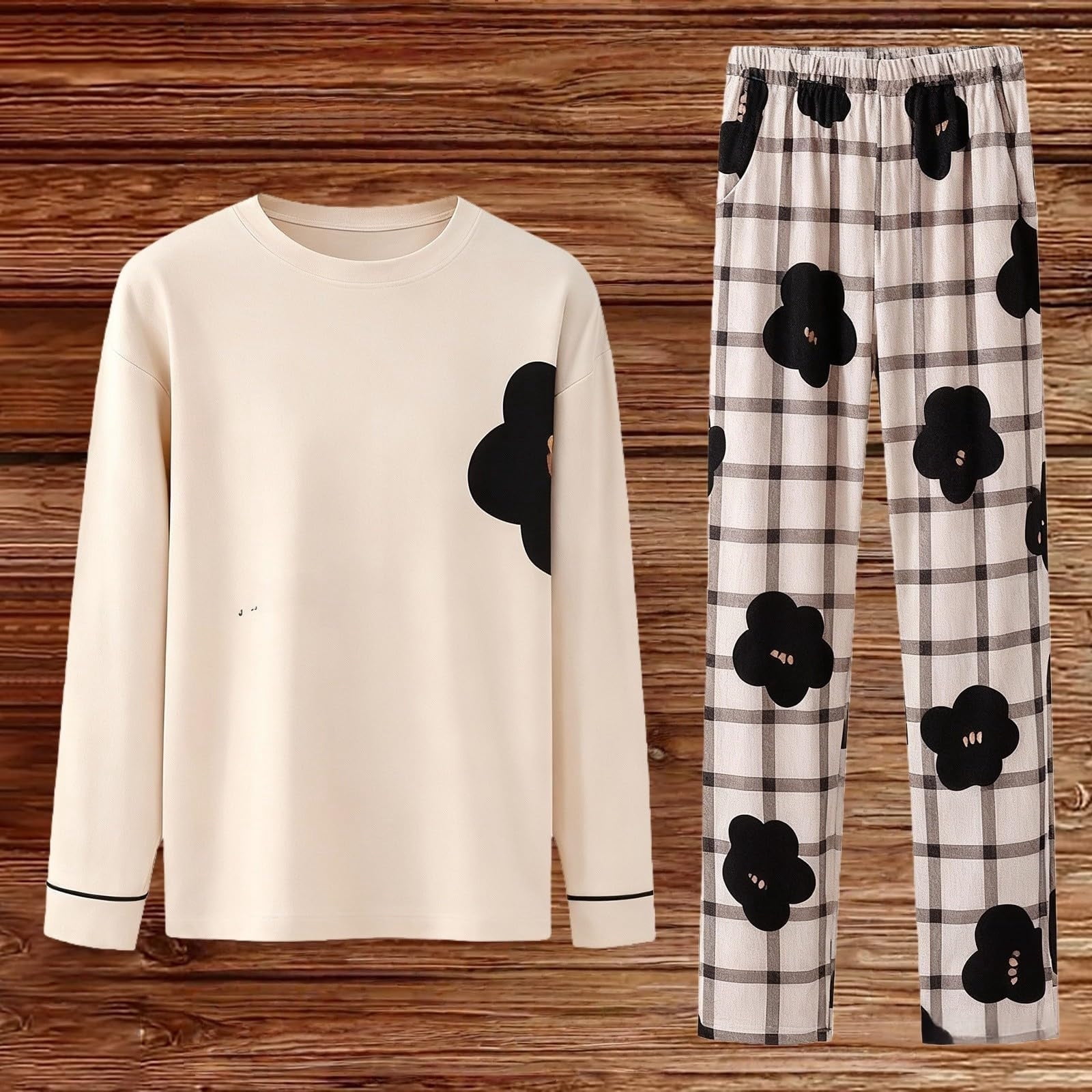 Prints Pants Sets Women 2026.Censtreet Women's 2 Piece Outfits Pajamas Set Lounge Printed Sets 2026 ...