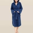 thumbnail image 1 of Censtreet Women's Bathrobe, Fleece Hooded Robe, Winter Plush Absorbent Quick-Dry Long House Coat, 1 of 5