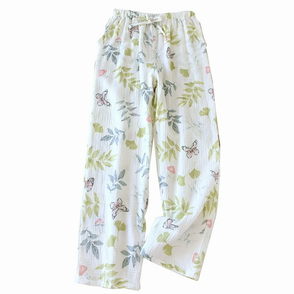 Censtreet Women's Cotton Woven Poplin Sleep Pajama Pants Breathable Lightweight Soft Lounge Pant