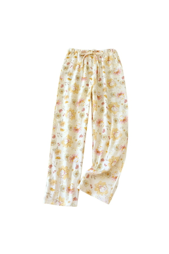 Women's Cotton Woven Poplin Sleep Pajama Pants Breathable Lightweight Soft Lounge Pant
