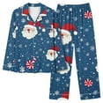 thumbnail image 1 of Censtreet Women's Fashion Christmas Printed Sleepwear,Long Sleeve Blouse Long Pants Pajamas Suit,Lapel Loungewear Outfits, 1 of 4