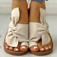 thumbnail image 1 of Censtreet Women's Flat Sandals Fashion Open Toe Slides With Big Bow Slippers for Summer, 1 of 6