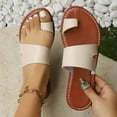 thumbnail image 1 of Censtreet Women's Flat Sandals Fashion Slides With Soft Leather Slippers for Summer, 1 of 8