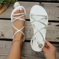 thumbnail image 1 of Censtreet Women's Flat Sandals Fashion Slides With Soft Leather Slippers for Summer, 1 of 8