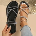 thumbnail image 1 of Censtreet Women's Flat Sandals Fashion Slides With Soft Leather Slippers for Summer, 1 of 9