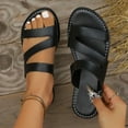 thumbnail image 1 of Censtreet Women's Flat Sandals Fashion Slides With Soft Leather Slippers for Summer, 1 of 8