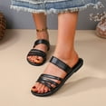 thumbnail image 1 of Censtreet Women's Flat Sandals Fashion Slides With Soft Leather Slippers for Summer, 1 of 9
