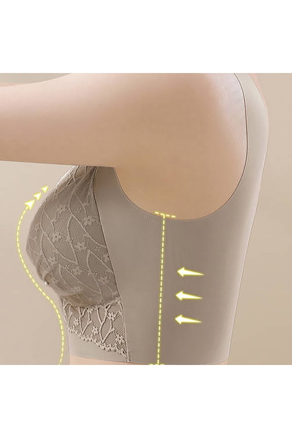 Women's French Lace Bras,Solid Color Soft Underwear,Seamless Backless Camisole Strapless Bra,Fixed Cup No Steel Ring Bra