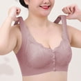 thumbnail image 1 of Censtreet Women's Front Closure Bras Posture Full Coverage Plus Size Embroidery Underwire Unlined Bra, 1 of 8