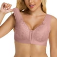 thumbnail image 1 of Censtreet Women's Front Closure Bras Posture Full Coverage Plus Size Embroidery Underwire Unlined Bra, 1 of 8