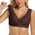 thumbnail image 1 of Censtreet Women's Front Closure Bras Posture Full Coverage Plus Size Embroidery Underwire Unlined Bra, 1 of 8