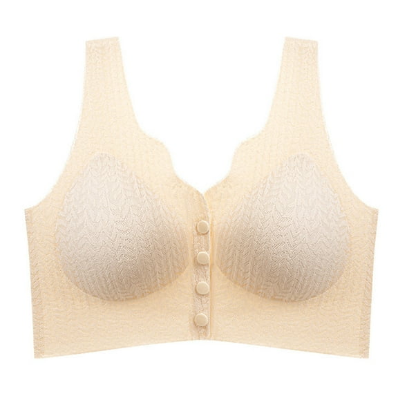 Censtreet Women's Front Closure Bras Posture Full Coverage Plus Size Underwire Unlined Back Support Plunge Seamless Bra