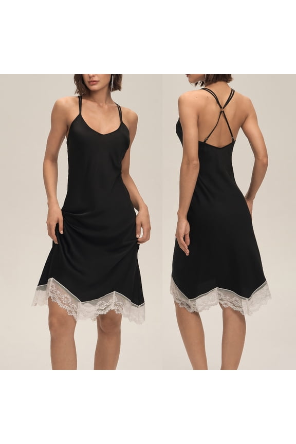 Women's Full Slip for Under Dresses Cami Slip Mini Dress Adjustable Straps Basic Long Full Slips Nightgown