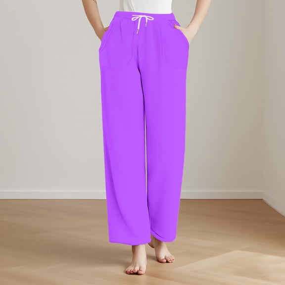 Censtreet Women's Fuzzy Plush Winter Warm Pajama Pants Fleece Lounge Sleepwear Pj Bottoms Multiple styles Basic Plaid Striped S-XXL