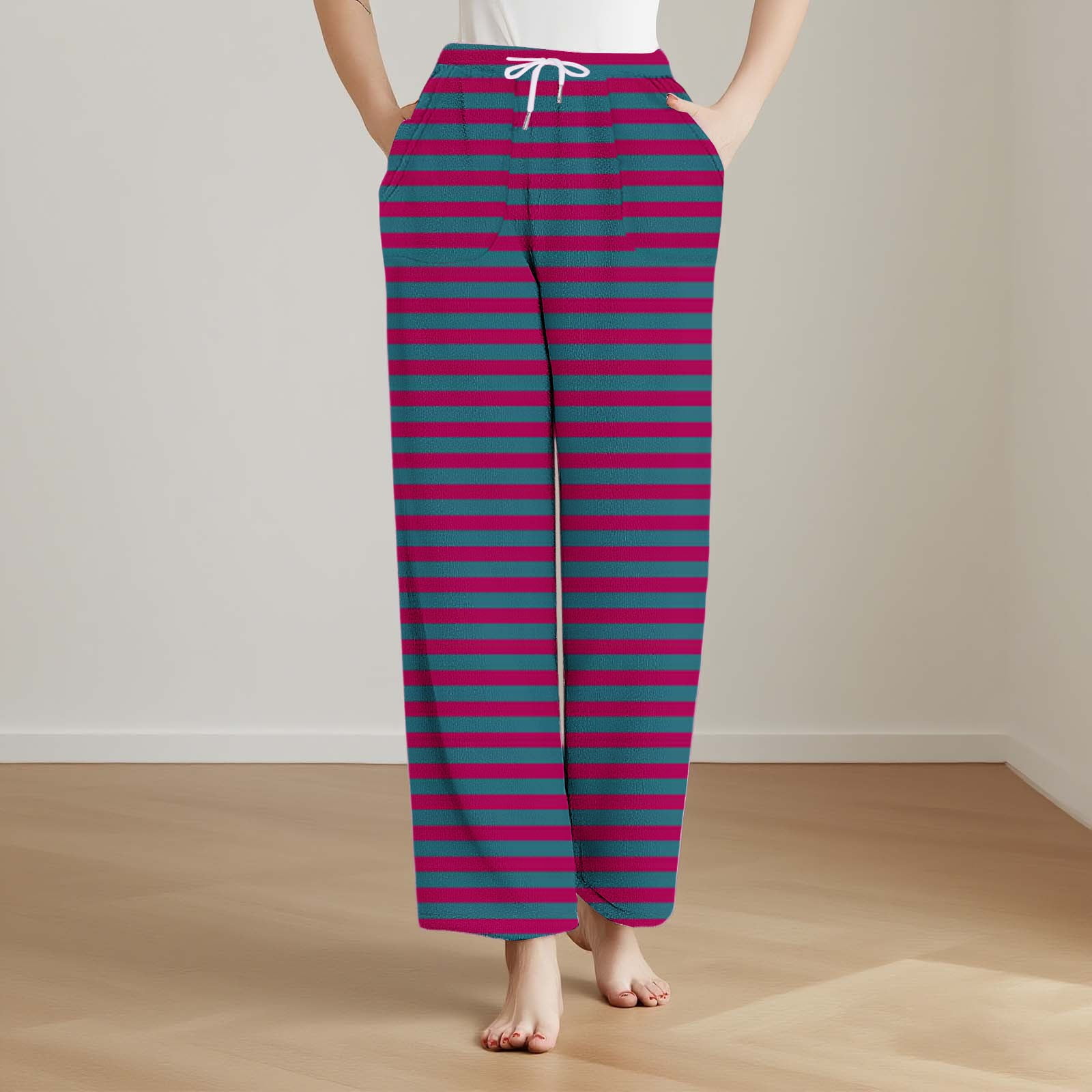 Censtreet Women's Fuzzy Plush Winter Warm Pajama Pants Fleece Lounge ...