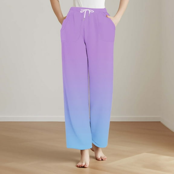 Censtreet Women's Fuzzy Plush Winter Warm Pajama Pants Fleece Lounge Sleepwear Pj Bottoms Multiple styles Basic Plaid Striped S-XXL