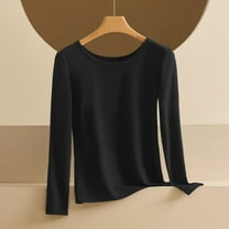 Censtreet Women's Long Sleeve Top, Fall Basic Cotton Thermal Shirt, Slim Fit Undershirt, Comfortable Base Layer
