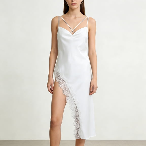 Censtreet Women's Long Slip Dress Nightgowns Strap Midi Dress V Neck Summer Dress