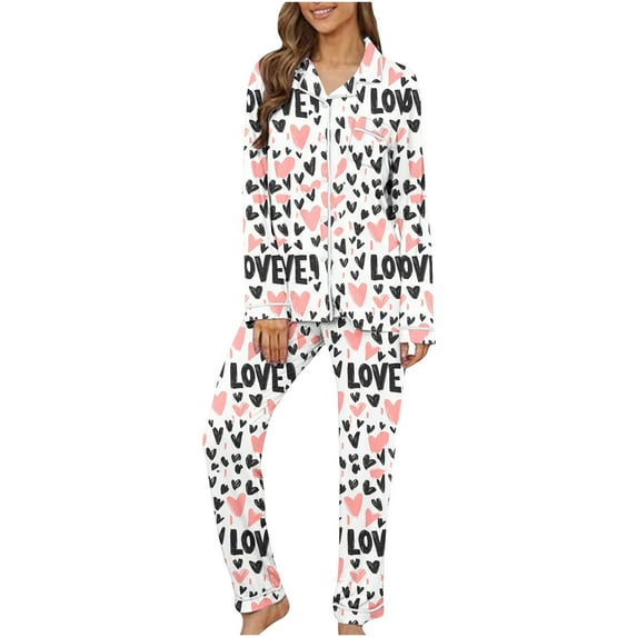 Censtreet Women's Pajama Set 2025 Lounge Sets Long Sleeve Sleepwear Soft 2 Piece Pjs with Pockets