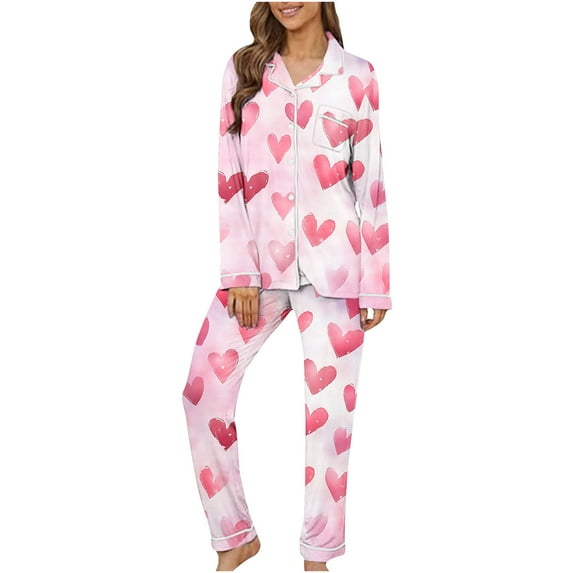 Censtreet Women's Pajama Set 2025 Lounge Sets Long Sleeve Sleepwear Soft 2 Piece Pjs with Pockets