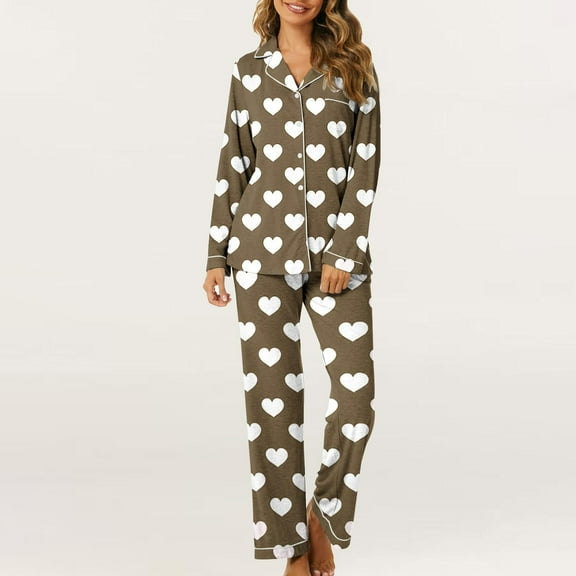 Censtreet Women's Pajama Sets Casual 2Pcs Sleepwear Long Sleeve Pullover Tops Long Joggers Pants with Pockets