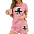 thumbnail image 1 of Censtreet Women's Pajama Sets Halloween Short Sleeve Pjs 2 Piece Top and Shorts Sleepwear Comfy Soft Lounge Sets S-XL, 1 of 7