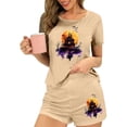 thumbnail image 1 of Censtreet Women's Pajama Sets Halloween Short Sleeve Pjs 2 Piece Top and Shorts Sleepwear Comfy Soft Lounge Sets S-XL, 1 of 7