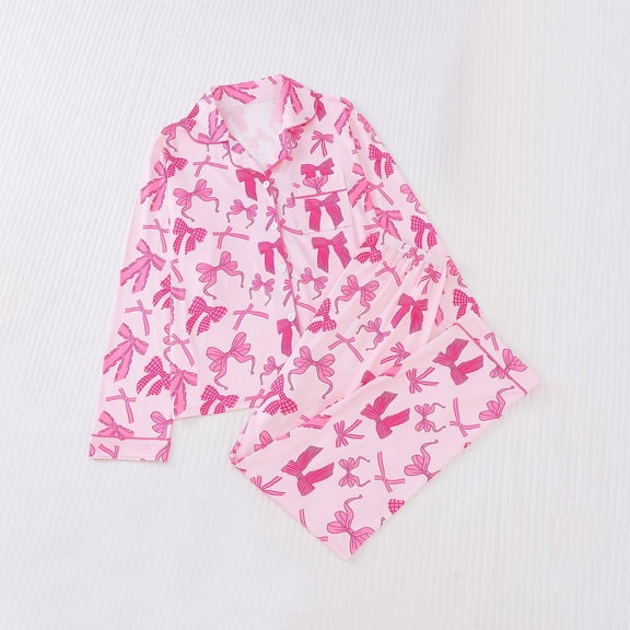 Censtreet Women's Pajama Sets Printed Long Sleeve Button Down Sleepwear Nightwear Soft Pjs Lounge Sets