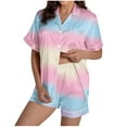 thumbnail image 1 of Censtreet Women's Pajamas Set 2 Pieces Cute Print Button Short Sleeve Shirt with Shorts Sleepwear PJs Set, 1 of 7
