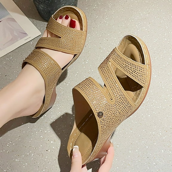 Censtreet Women’s Flat Trendy Dressy Womans Summer Wedge Sandals with Comfortable Flatform Arch Support Walking Outdoor