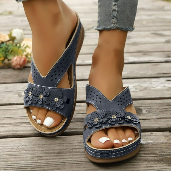Censtreet Women’s Flat Trendy Dressy Womans Summer Wedge Sandals with Comfortable Flatform Arch Support Walking Outdoor