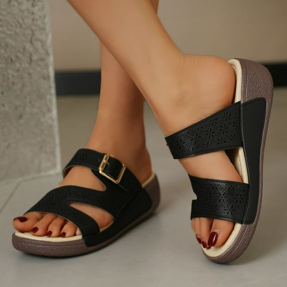 Censtreet Women’s Flat Trendy Dressy Womans Summer Wedge Sandals with Comfortable Flatform Arch Support Walking Outdoor