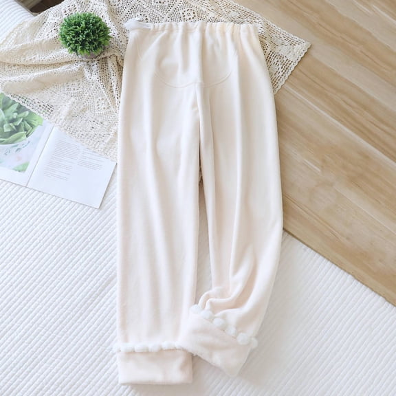Censtreet Women's Plush Fuzzy Winter Pajama Pants Warm Cozy Pj Bottoms Lounge Pants Fleece Sweatpants Fluffy Sleepwear