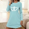 thumbnail image 1 of Censtreet Women's Printed Long Sleeved Round Neck Loose And Comfortable Short Nightgown, 1 of 5