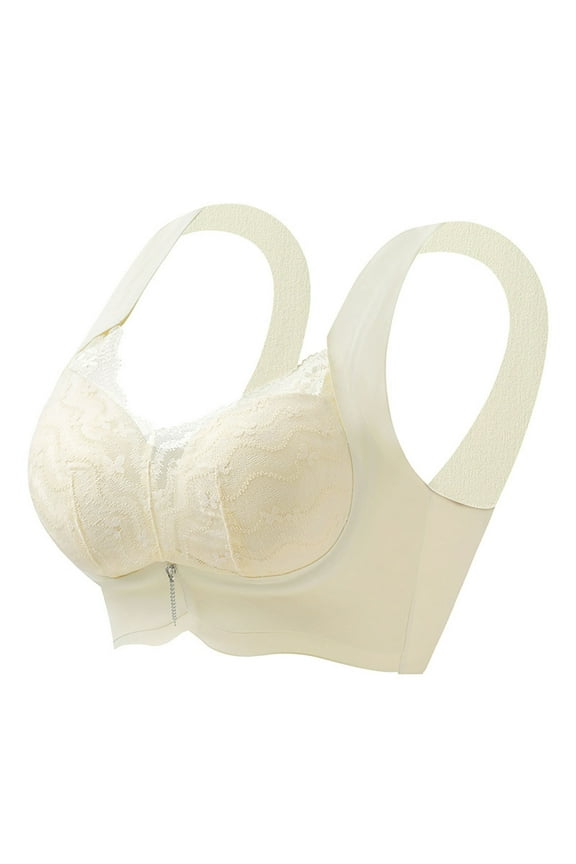 Women's Push-Up Anti-Sagging Underwear,Comfortable Breast-Control Vest Bras,Lace Bra without Steel Ring