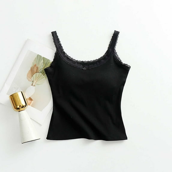 Censtreet Women's Sleep Tank Top Sleeveless Pajamas Shirt with Chest Pad Suspender Beautiful Back Underwear Sleeveless Pajamas.