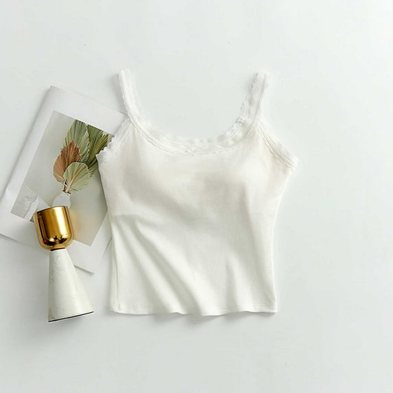 Censtreet Women's Sleep Tank Top Sleeveless Pajamas Shirt with Chest Pad Suspender Beautiful Back Underwear Sleeveless Pajamas.