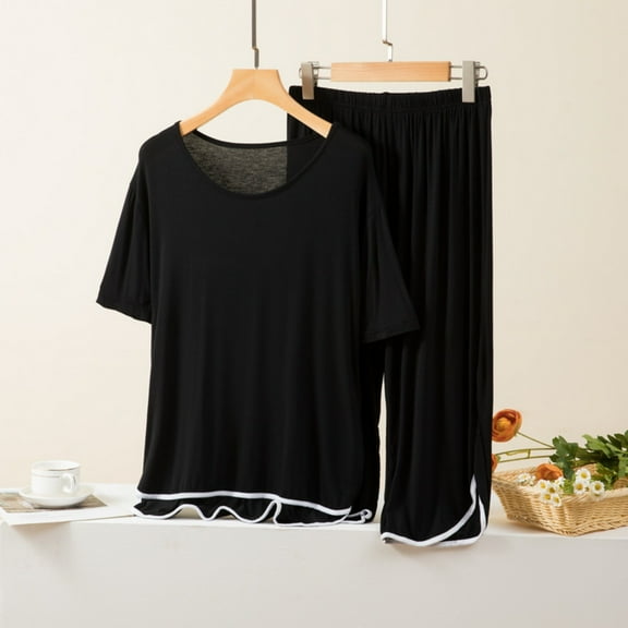 Censtreet Women's Sleepwear Set 2 Piece Lounge Set Tops Vest High Waisted Pants Outfits