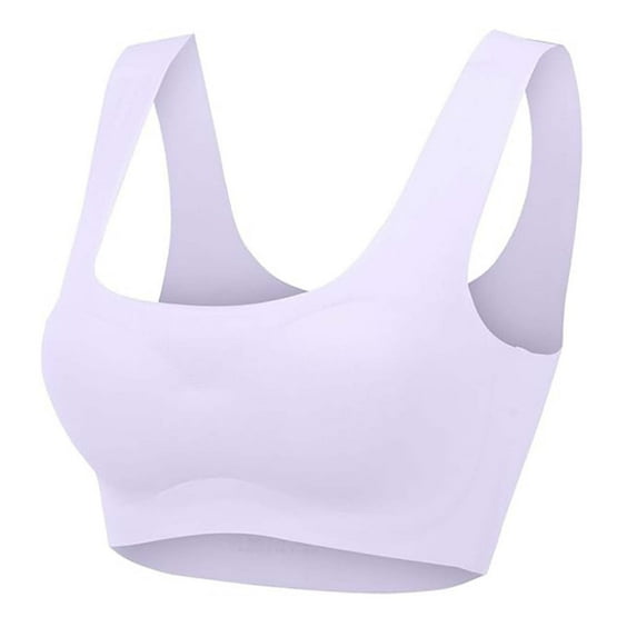 Censtreet Women's Sports Bra,Seamless Wire-Free Ice Silk Push-Up Bra,Running Vest Yoga Bra,Solid Color Daily Underwear