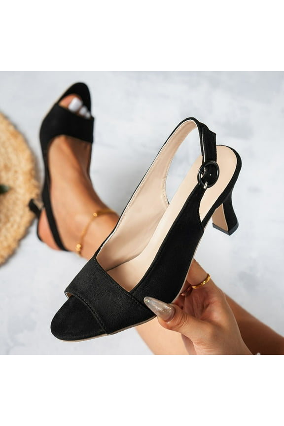 Women's Stiletto High Heels Flat Ankle Strap Square Open Toe Dress Sandals