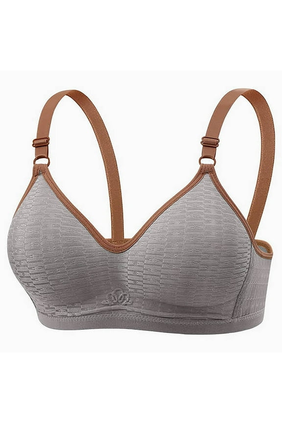 Women's T Shirt Bra Underarm-Smoothing with Seamless Stretch Wireless Lightly Lined Comfort Bra