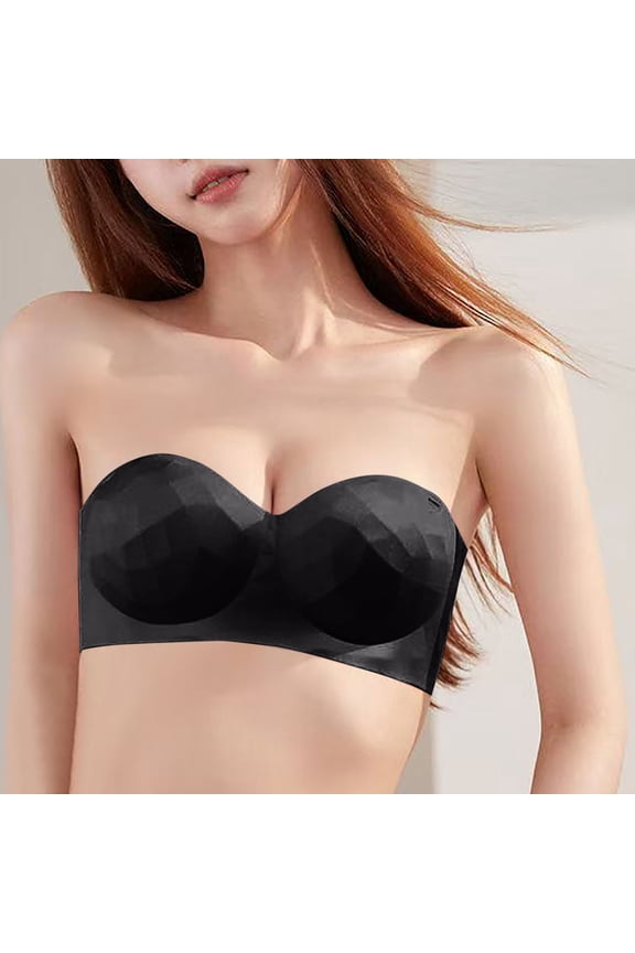 Women's Tailored Strapless Underwire, Seamless Convertible Push-Up U-Shaped Bra,Everyday Beautiful Back Underwear