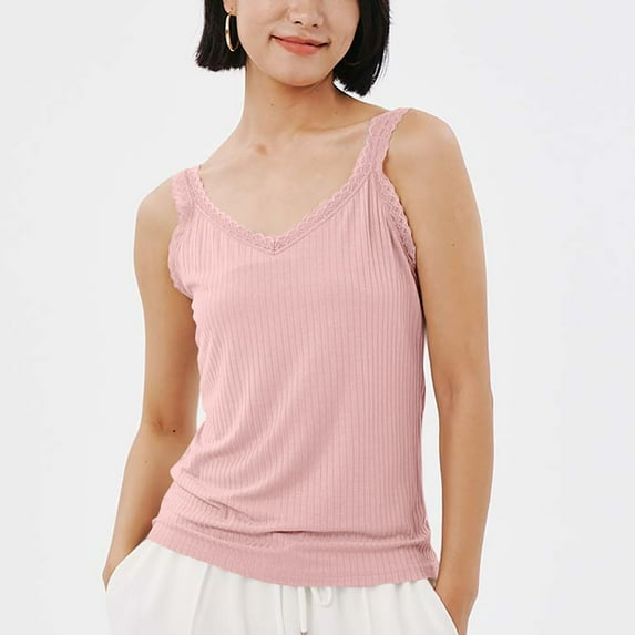 Censtreet Women's Tank Top Stretch Cotton V Neck Ribbed Sleeveless T-Shirt, Camiseta sin Mangas para Mujer
