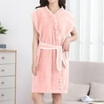 thumbnail image 1 of Censtreet Women's Thickened Sleeveless Fleece Plaid Drying Absorbent Bandage Bathrobe Robes, 1 of 9