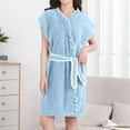 thumbnail image 1 of Censtreet Women's Thickened Sleeveless Fleece Plaid Drying Absorbent Bandage Bathrobe Robes, 1 of 5