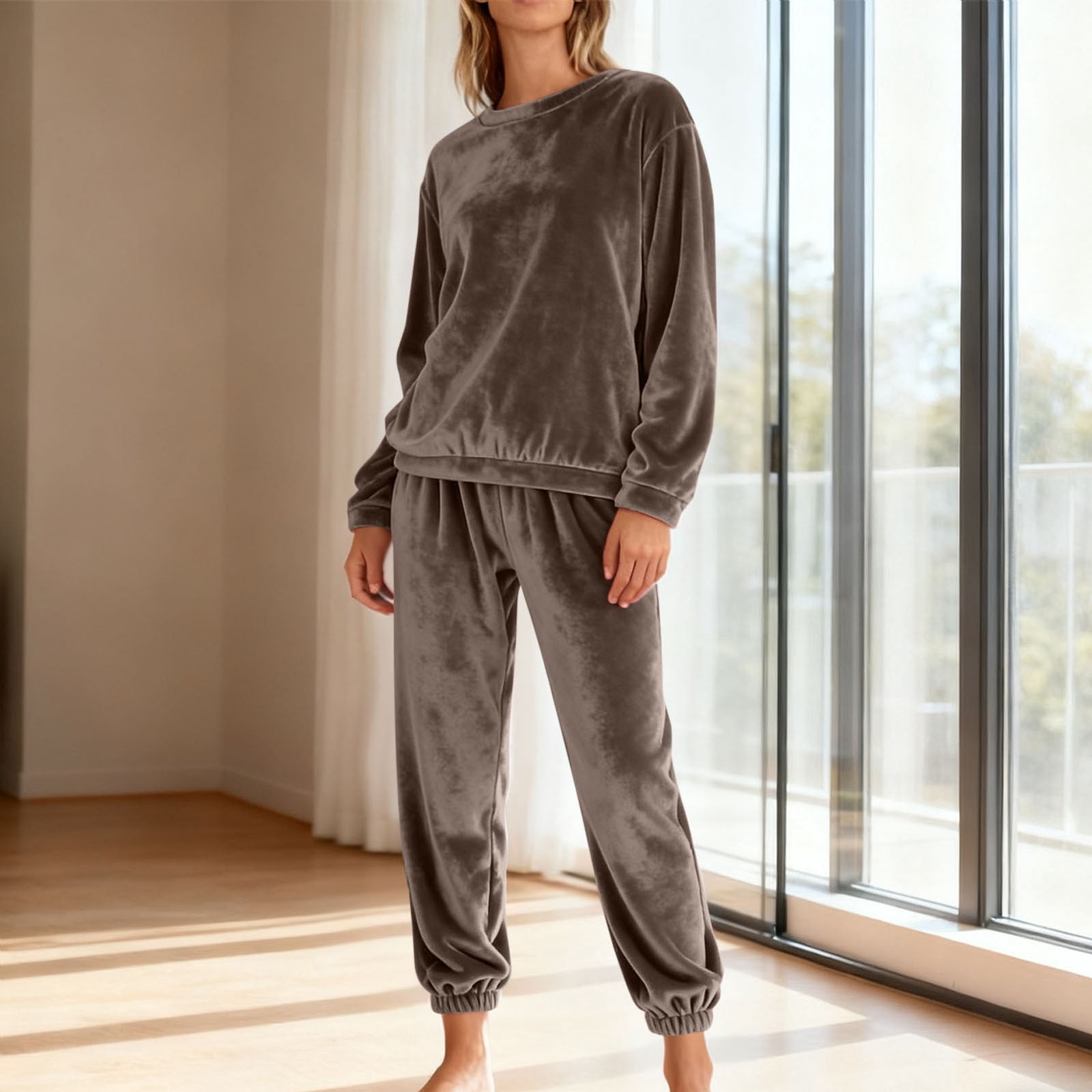 Censtreet Women's Winter Pajama Set, Flannel Basic Pajamas, Long Sleeve ...