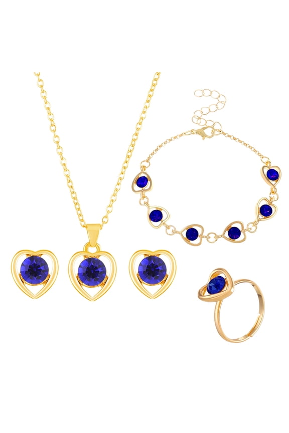 Womens Crystal Jewelry Sets Wedding Crystal Statement Necklace Earrings Set for Brides Party Prom